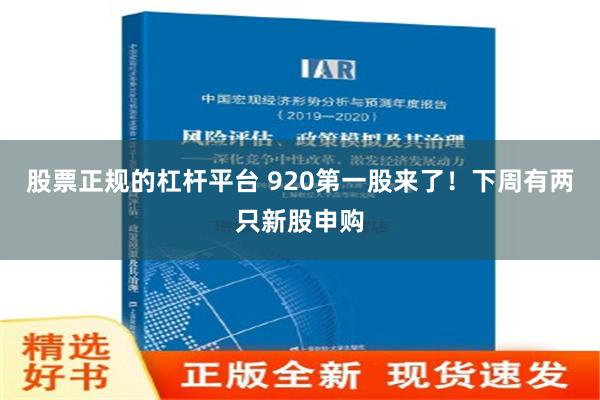 股票正规的杠杆平台 920第一股来了！下周有两只新股申购