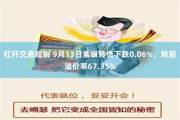 杠杆交易规则 9月13日紫银转债下跌0.06%，转股溢价率67.35%