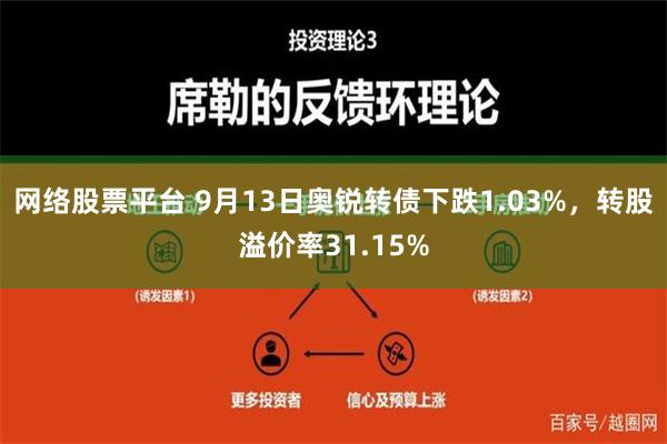 网络股票平台 9月13日奥锐转债下跌1.03%，转股溢价率31.15%