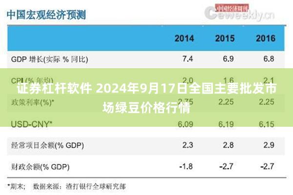 证券杠杆软件 2024年9月17日全国主要批发市场绿豆价格行情