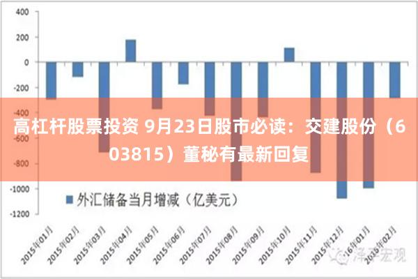 高杠杆股票投资 9月23日股市必读：交建股份（603815）董秘有最新回复