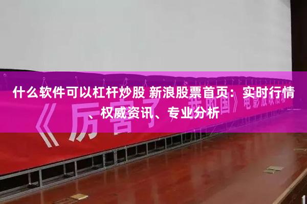 什么软件可以杠杆炒股 新浪股票首页：实时行情、权威资讯、专业分析