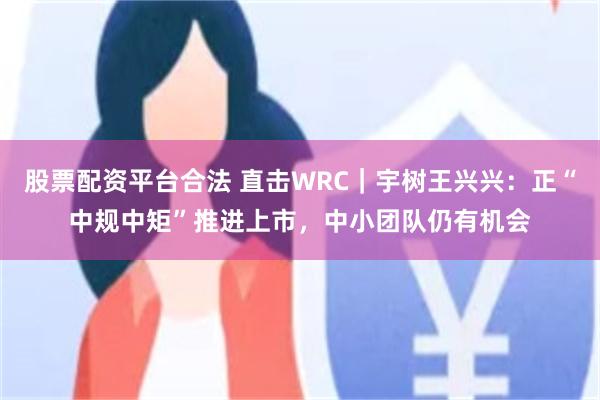 股票配资平台合法 直击WRC｜宇树王兴兴：正“中规中矩”推进上市，中小团队仍有机会
